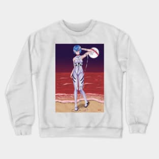 Rei Ayanami Bandage Background Crewneck Sweatshirt